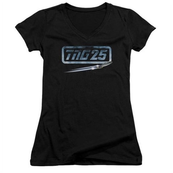 Star Trek-Tng 25 Enterprise - Junior Tee - Black- Small