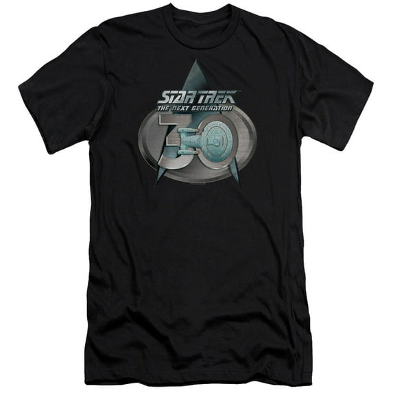 Star Trek - Tng 30 Logo - Premium Slim Fit Short Sleeve Shirt - X-Large