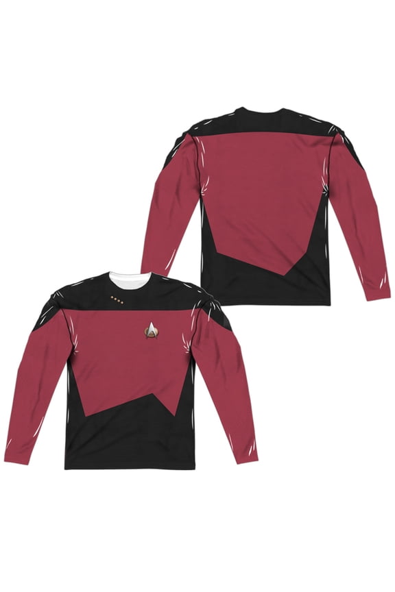 Star Trek - Tng Command Uniform (Front/Back Print) - Regular Fit Long Sleeve Shirt - XXX-Large