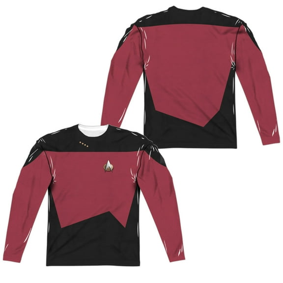 Star Trek - Tng Command Uniform (Front/Back Print) - Regular Fit Long Sleeve Shirt - XXX-Large