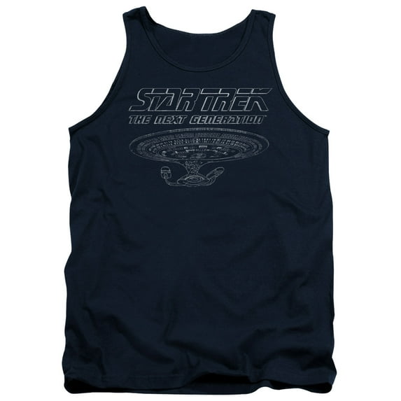 Star Trek Tng Enterprise Adult Tank Top Navy
