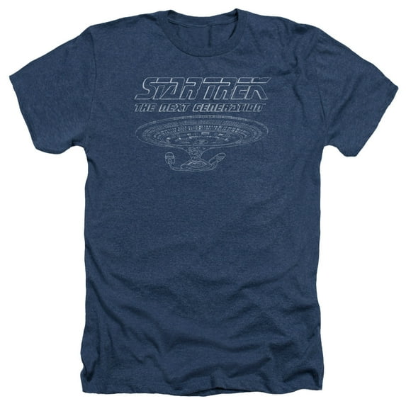 Star Trek - Tng Enterprise - Heather Short Sleeve Shirt - XX-Large