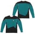 thumbnail image 1 of Star Trek - Tng Science Uniform (Front/Back Print) - Regular Fit Long Sleeve Shirt - Small, 1 of 2