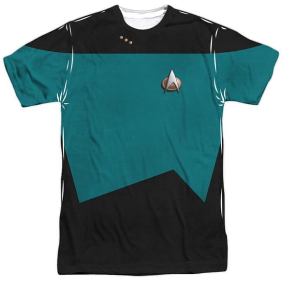 Star Trek - Tng Science Uniform (Front/Back Print) - Short Sleeve Shirt - Medium