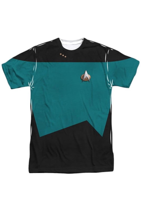 Star Trek - Tng Science Uniform (Front/Back Print) - Short Sleeve Shirt - X-Large