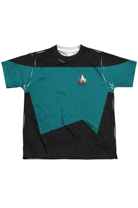 Star Trek - Tng Science Uniform - Youth Short Sleeve Shirt - Large