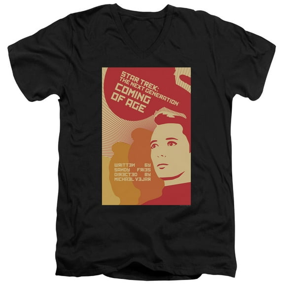 Star Trek - Tng Season 1 Episode 19 - Slim Fit V Neck Shirt - Medium