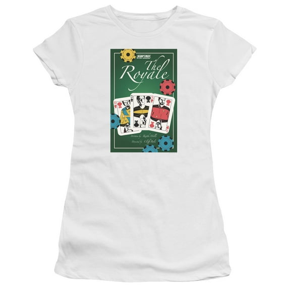 Star Trek Tng Season 2 Episode 12 Junior Women's Sheer T-Shirt White