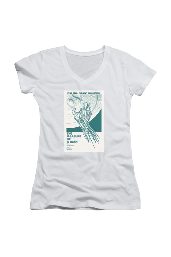 Star Trek Tng Season 2 Episode 9 Junior Women's V-Neck T-Shirt White