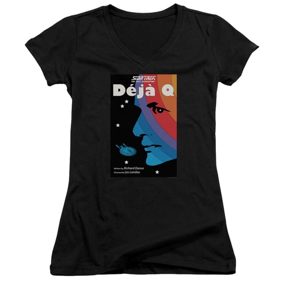 Star Trek Tng Season 3 Episode 13 Junior Women's V-Neck T-Shirt Black