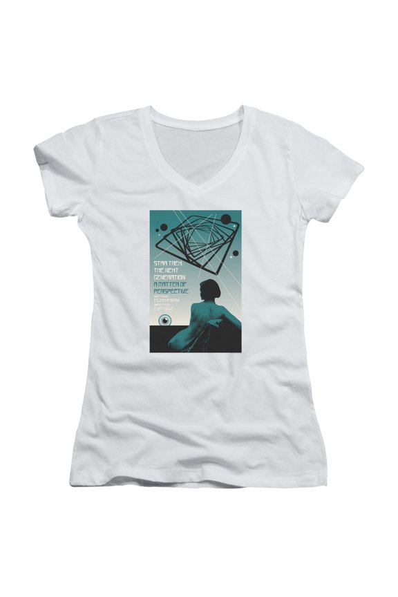 Star Trek Tng Season 3 Episode 14 Junior Women's V-Neck T-Shirt White