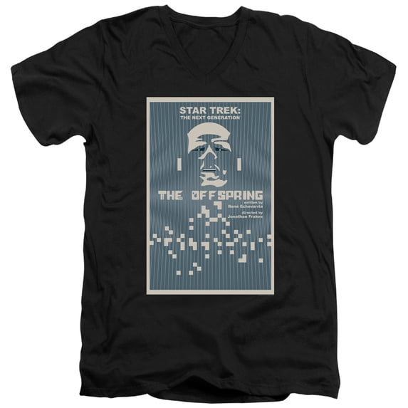 Star Trek Tng Season 3 Episode 16 Adult V-Neck 30/1 T-Shirt Black