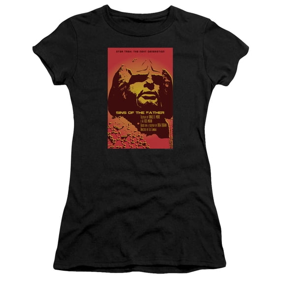 Star Trek Tng Season 3 Episode 17 Junior Women's Sheer T-Shirt Black
