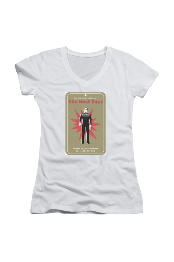Star Trek Tng Season 3 Episode 22 Junior Women's V-Neck T-Shirt White