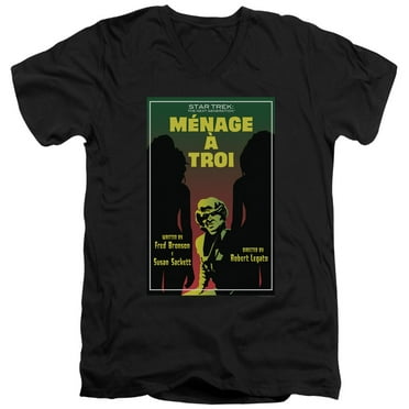 Star Trek Tng Season 3 Episode 24 Adult V-Neck 30/1 T-Shirt Black