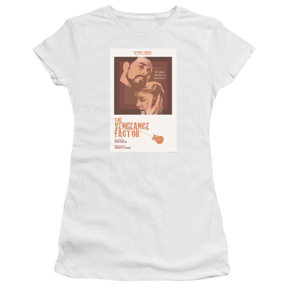 Star Trek Tng Season 3 Episode 9 Junior Women's Sheer T-Shirt White