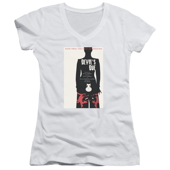 Star Trek Tng Season 4 Episode 13 Junior Women's V-Neck T-Shirt White