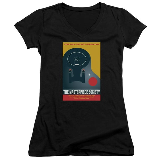 Star Trek Tng Season 5 Episode 13 Junior Women's V-Neck T-Shirt Black