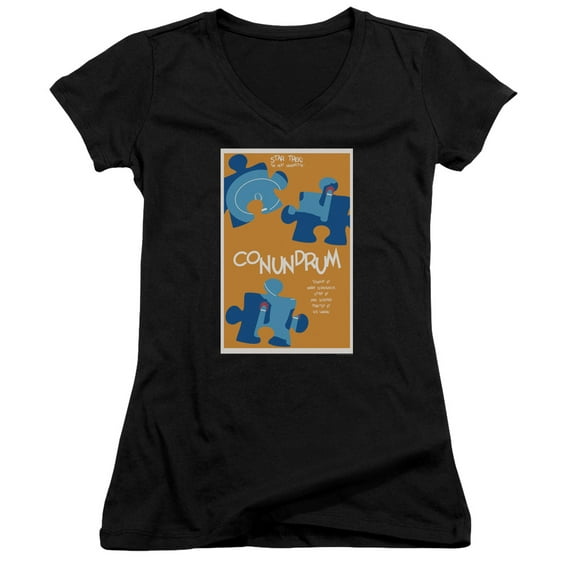 Star Trek Tng Season 5 Episode 14 Junior Women's V-Neck T-Shirt Black