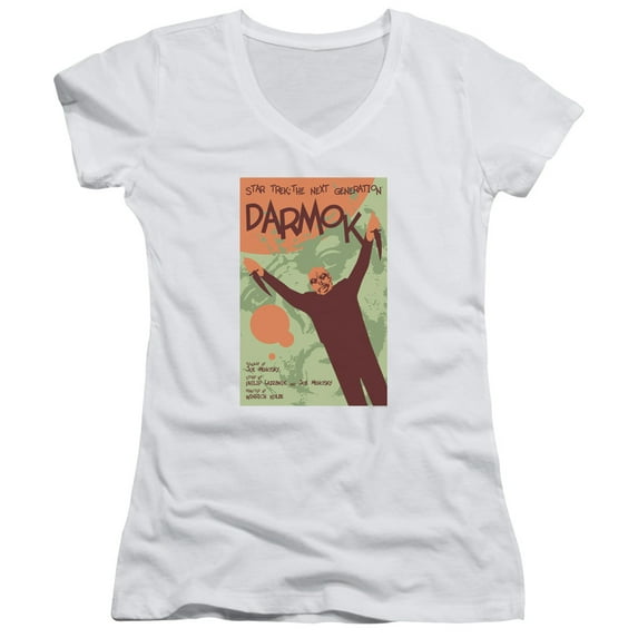 Star Trek Tng Season 5 Episode 2 Junior Women's V-Neck T-Shirt White