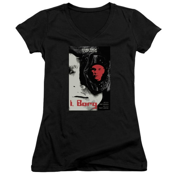 Star Trek Tng Season 5 Episode 23 Junior Women's V-Neck T-Shirt Black