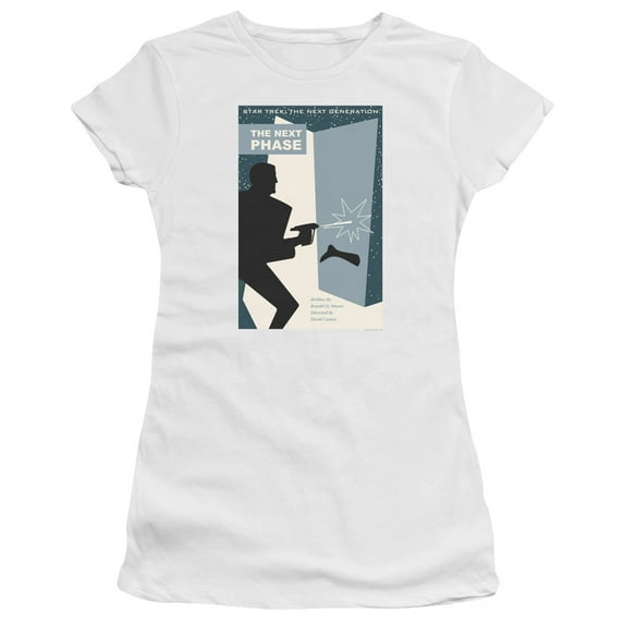 Star Trek Tng Season 5 Episode 24 Junior Women's Sheer T-Shirt White