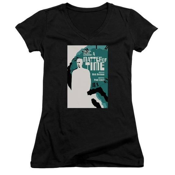 Star Trek Tng Season 5 Episode 9 Junior Women's V-Neck T-Shirt Black