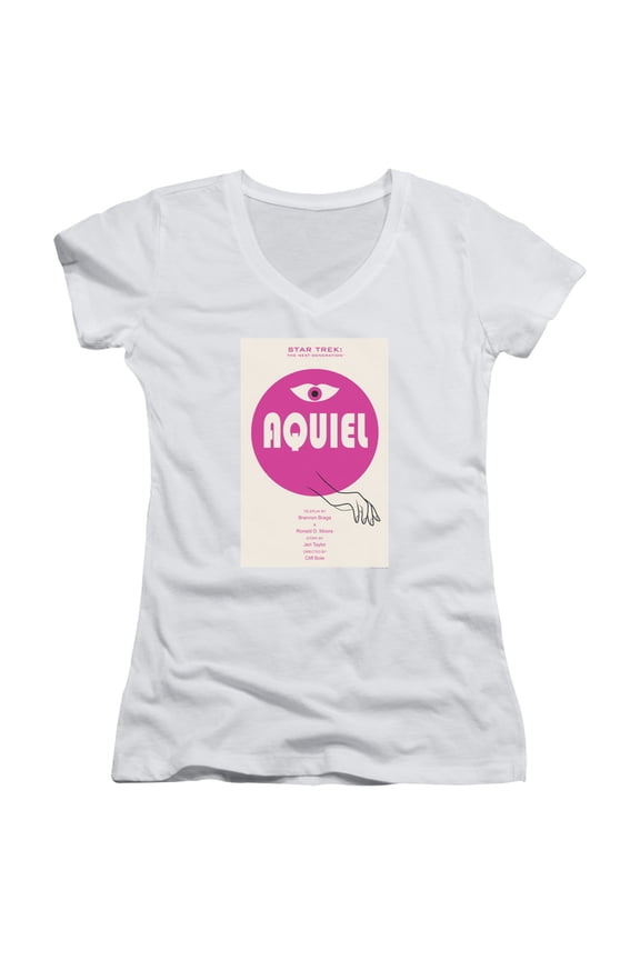 Star Trek Tng Season 6 Episode 13 Junior Women's V-Neck T-Shirt White