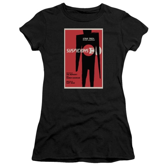 Star Trek Tng Season 6 Episode 22 Junior Women's Sheer T-Shirt Black