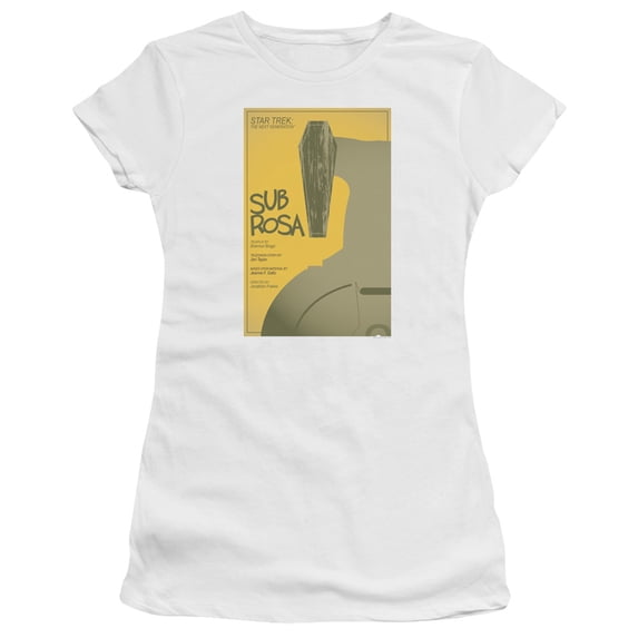 Star Trek Tng Season 7 Episode 14 Junior Women's Sheer T-Shirt White