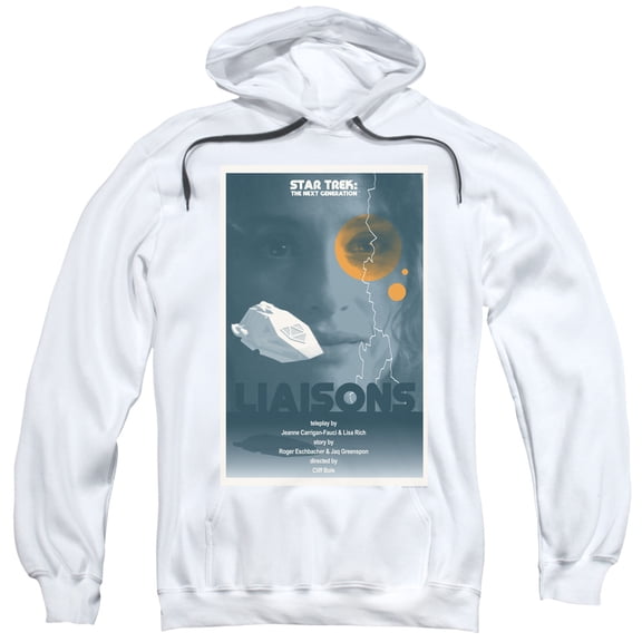 Star Trek Tng Season 7 Episode 2 Adult Pullover Hoodie Sweatshirt White