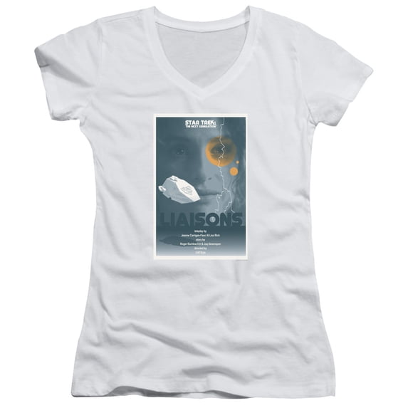 Star Trek Tng Season 7 Episode 2 Junior Women's V-Neck T-Shirt White