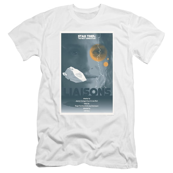 Star Trek Tng Season 7 Episode 2 Premium Canvas Adult Slim Fit 30/1 T-Shirt White