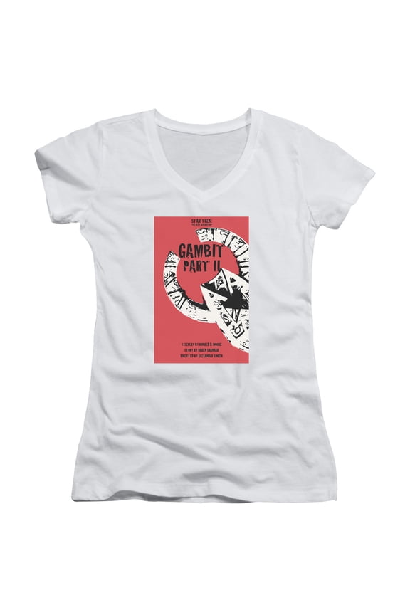 Star Trek Tng Season 7 Episode 5 Junior Women's V-Neck T-Shirt White