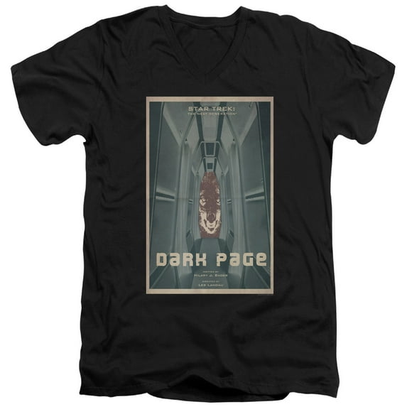 Star Trek Tng Season 7 Episode 7 Adult V-Neck 30/1 T-Shirt Black