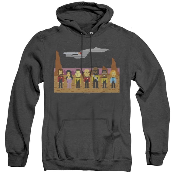 Star Trek Tng Trexel Crew Adult Heather Hoodie Sweatshirt Black