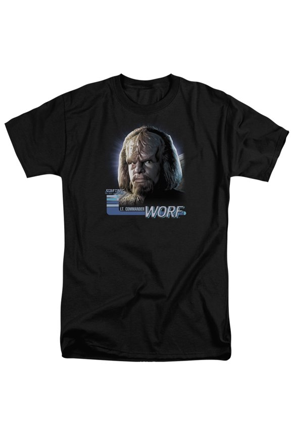 Star Trek Tng Worf Adult Tall T-Shirt Black