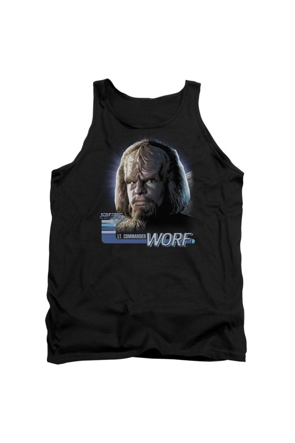 Star Trek Tng Worf Adult Tank Top Black