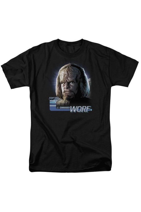Star Trek - Tng Worf - Adult Unisex Short Sleeve T-Shirt - Black