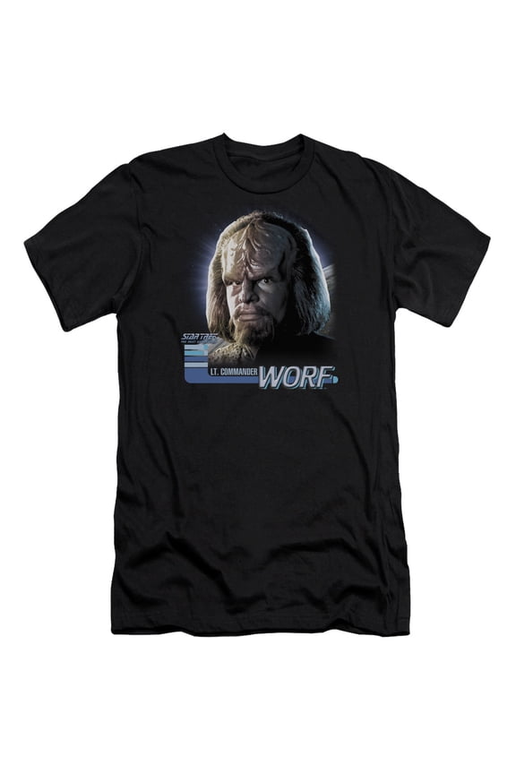 Star Trek - Tng Worf - Premium Slim Fit Short Sleeve Shirt - Small