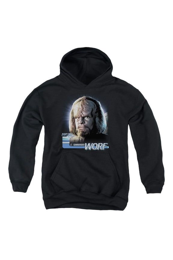 Star Trek - Tng Worf - Youth Hooded Sweatshirt - Large