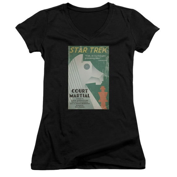 Star Trek Tos Episode 20 Junior Women's V-Neck T-Shirt Black
