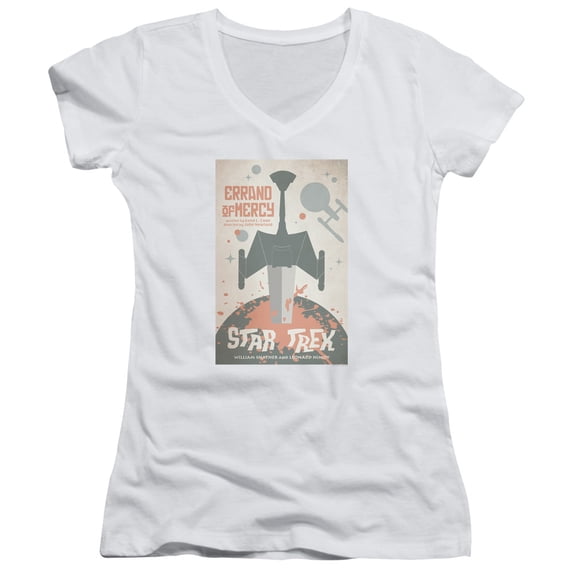 Star Trek Tos Episode 26 Junior Women's V-Neck T-Shirt White