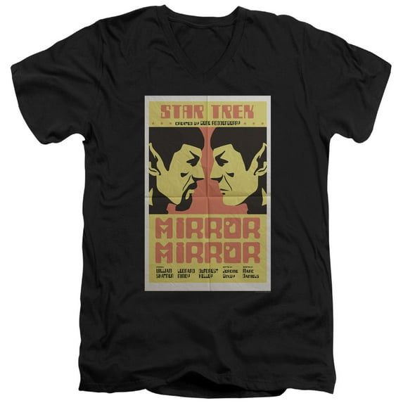 Star Trek Tos Episode 33 Adult V-Neck 30/1 T-Shirt Black