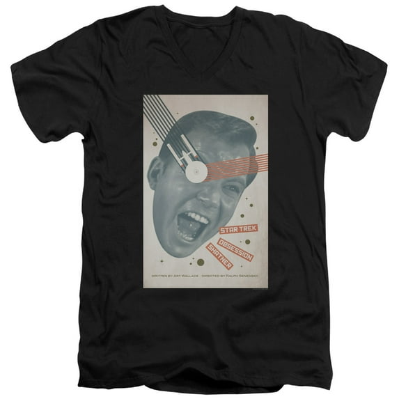 Star Trek Tos Episode 42 Adult V-Neck 30/1 T-Shirt Black