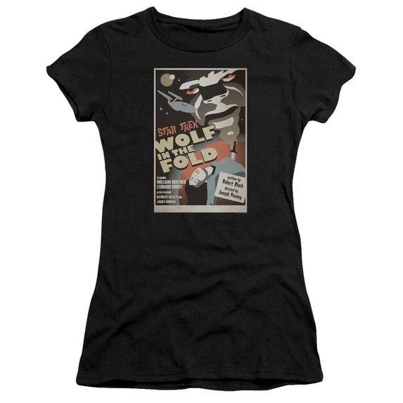 Star Trek Tos Episode 43 Junior Women's Sheer T-Shirt Black