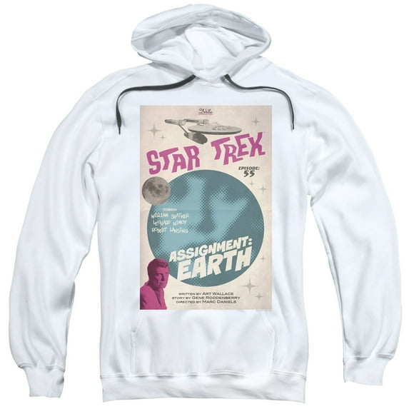Star Trek Tos Episode 55 Adult Pullover Hoodie Sweatshirt White