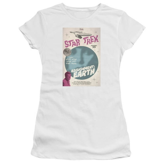 Star Trek Tos Episode 55 Junior Women's Sheer T-Shirt White