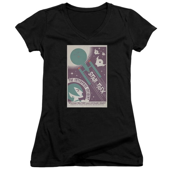 Star Trek Tos Episode 57 Junior Women's V-Neck T-Shirt Black