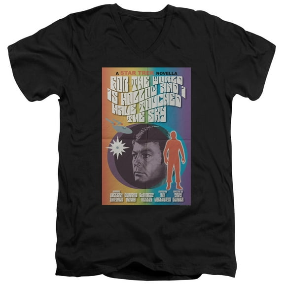 Star Trek Tos Episode 63 Adult V-Neck 30/1 T-Shirt Black